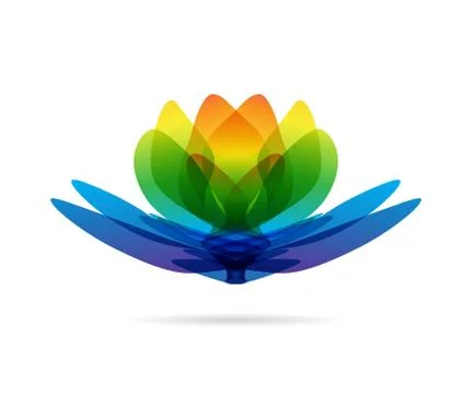 Lotus multicolored logo Stock Illustration