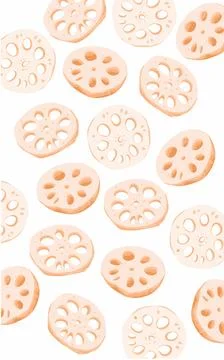Lotus pattern nature sliced for textile issolated on white Stock Illustration
