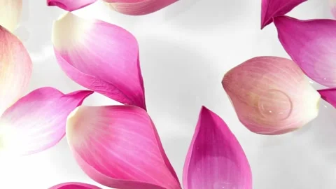 Lotus petals floating on the water Stock Footage 134504735