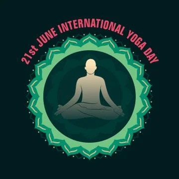 Lotus pose doing men, yoga day Stock Illustration