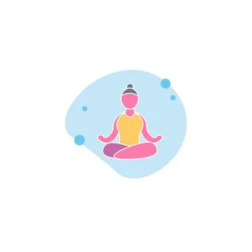Lotus position flat icon. vector illustration Stock Illustration