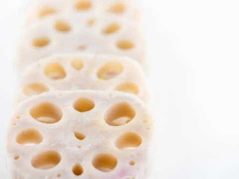 Lotus root isolated on white background Stock Photos