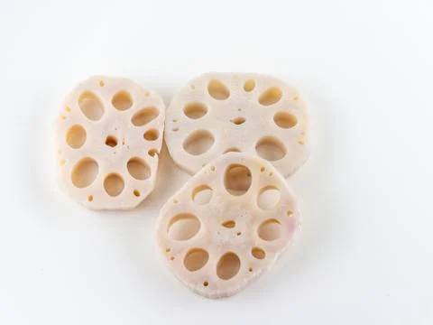 Lotus root isolated on white background Stock Photos