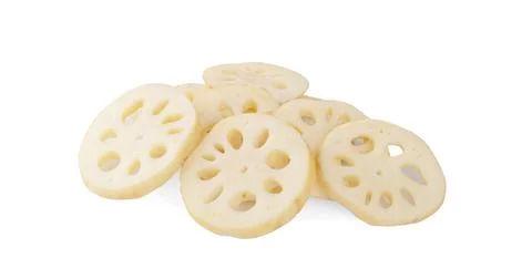 Lotus root an isolated on the white background Stock Photos
