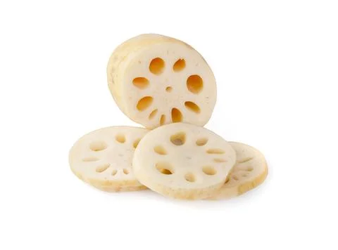Lotus root isolated on the white background Stock Photos