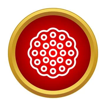 Lotus root outline icon in red circle Stock Illustration