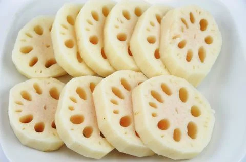 Lotus root slice Stock Photos