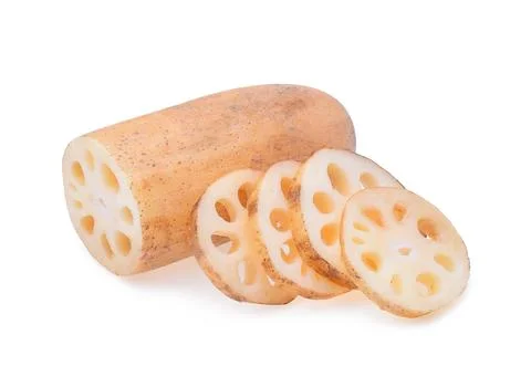 Lotus root on white background Foto stock