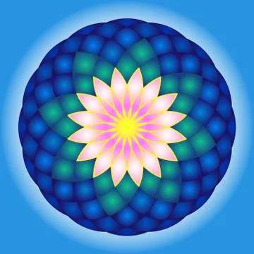 Lotus round mandala Illustrazione stock