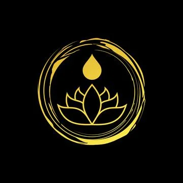 Lotus shape design with a circle ornament. Illustrazione stock