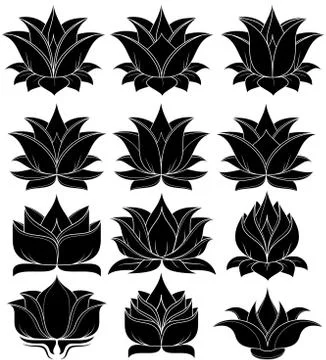 Lotus Silhouette Stock Illustration