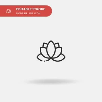 Lotus Simple vector icon. Illustration symbol design template for web mobile  Stock Illustration