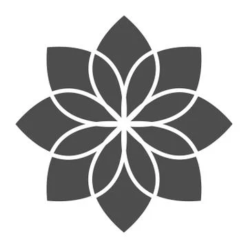 Lotus solid icon. Flower vector illustration isolated on white. Floral glyph Stock Illustration