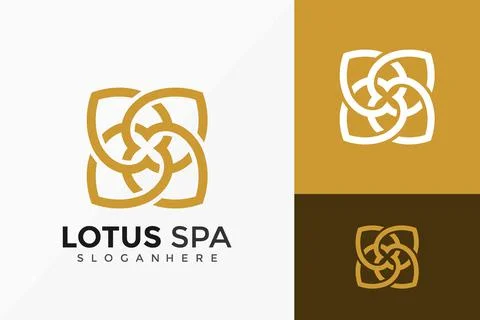 Lotus Spa Modern Logo Vector Design. Abstract emblem, designs concept, logos, 스톡 일러스트