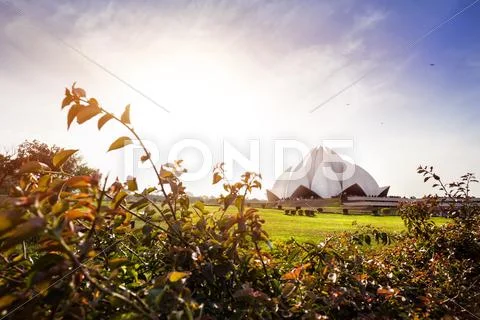 Lotus Temple in India Stock Photos