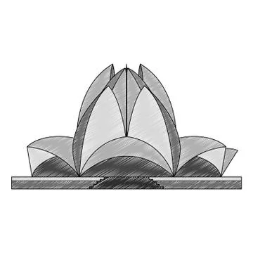 Lotus temple isolated scribble Ilustración de archivo