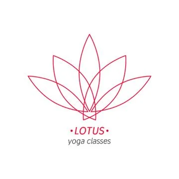 Lotus vector symbol, yoga classes isolated logo Stock Illustration
