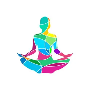 Lotus yoga pose icon. Vector abstract Stock Illustration