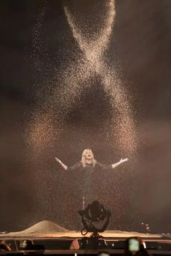 Louane performing at Semifinal 2 of Eurovision 2025 Stock Photos