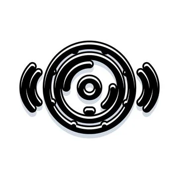 Loud audio speaker icon emitting sound waves Stock Illustration