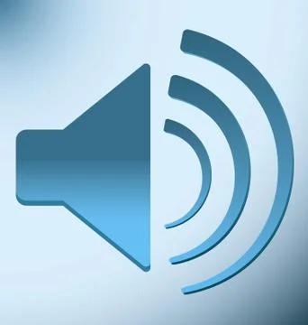 Loud blue speaker with vibration Stock Illustration