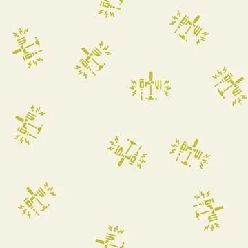 Loud construction work hammering drilling sounds glyph seamless pattern Stock Illustration