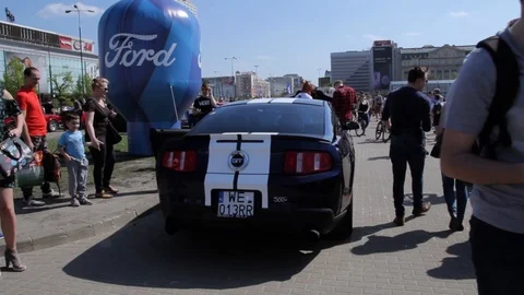 Loud Engine Performance Of Ford Mustang Stock Footage 88921174