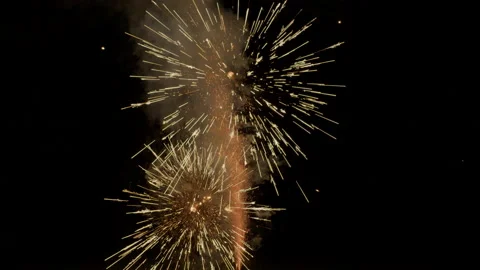 Loud Explosive Firework Fountain Stock Footage 204040979