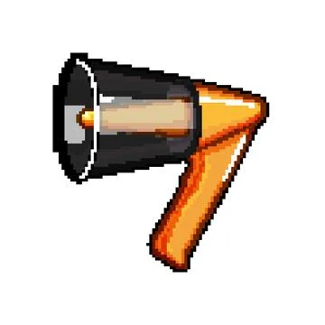 Loud megaphone speaker pixel art vector illustration Stock Illustration