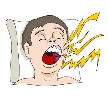 Loud snoring man Stock Illustration