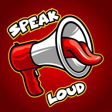 Loud speaker with blue background Stock Illustration