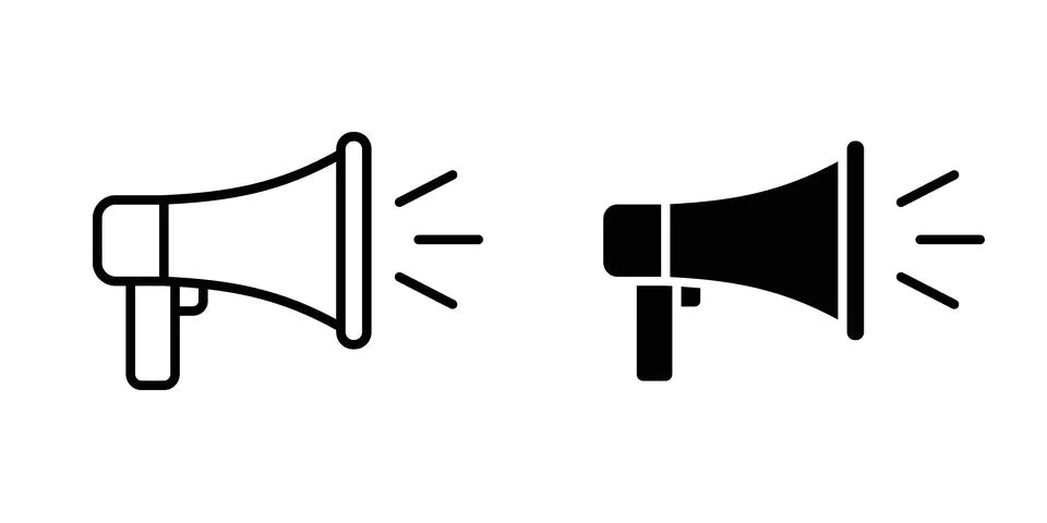 Loud Speaker icon for design projects and web UI Stock Illustration