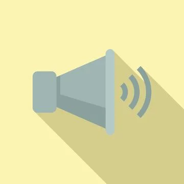 Loud speaker icon flat vector. Button interface Stock Illustration