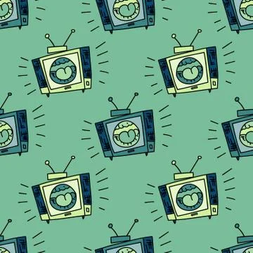 Loud television seamless pattern Stock Illustration