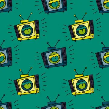 Loud television seamless pattern Stock Illustration
