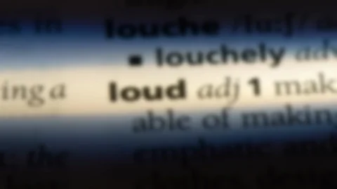 Loud word in a dictionary. Stock Footage 99562965