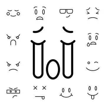 Loudly, crying, face flat vector icon in emotions pack Stock Illustration