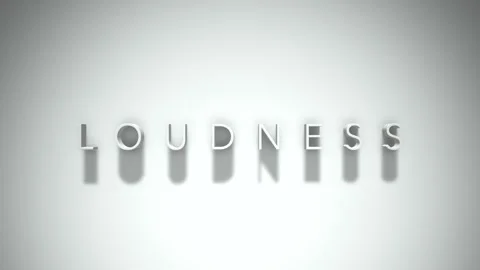 Loudness 3D title animation with shadows on a white background Stock Footage 297455270