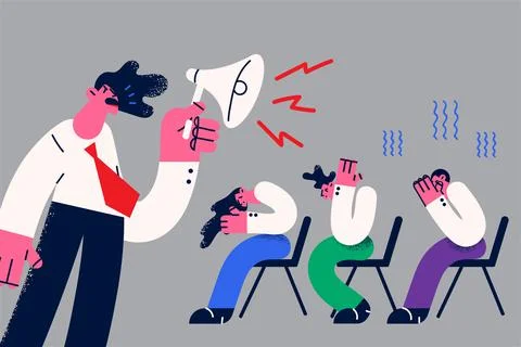 Loudness, speaker and shouting concept. Stock Illustration