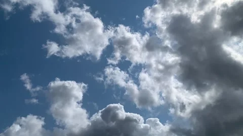 Louds with blue sky background 4k video Stock Footage 289000752
