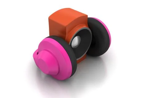 Loudspeaker and headset Free Stock Illustration