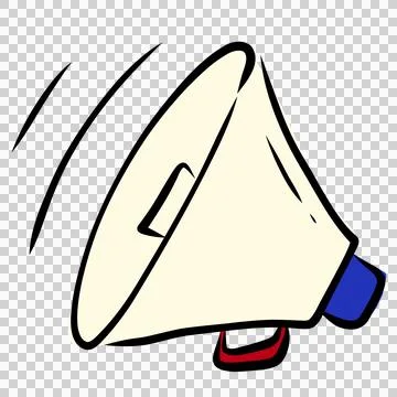 Loudspeaker and sound wave comic pop-art style Stock Illustration