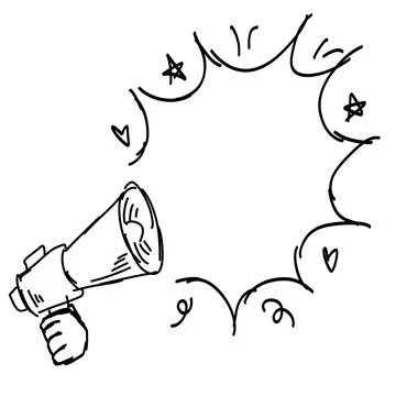 Loudspeaker attention announce Stock Illustration