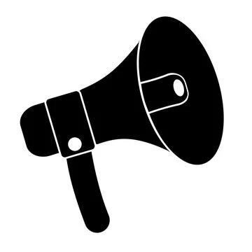 Loudspeaker, black stencil, vector illustration icon Stock Illustration
