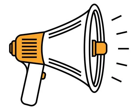 Loudspeaker for demonstrations at a rally. Stock Illustration