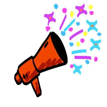 Loudspeaker doodle drawing Stock Illustration