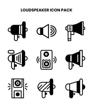 Loudspeaker DuoTone Set Icons Pack Stock Illustration