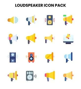 Loudspeaker Flat Graphics Icons Pack Stock Illustration