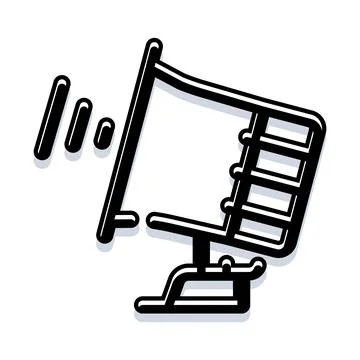 Loudspeaker icon broadcasting sound waves illustration Stock Illustration