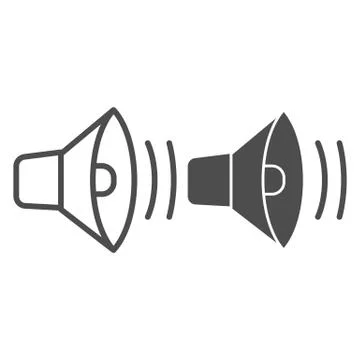 Loudspeaker line and solid icon. Sound speaker, audio volume silhouette symbol Stock Illustration
